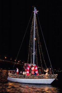 The winning entry in this year's Yorktown Lighted Boat Parade. (Rick Hopson)
