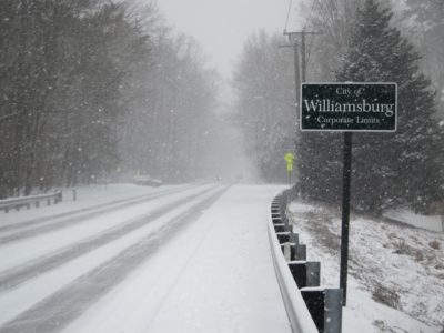 Merrimac Trail is blanketed in snow Jan. 22, 2016. (Elizabeth Hornsby/WYDaily)