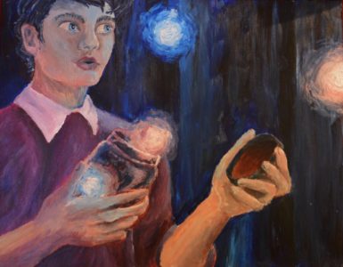 AJ Shostak of Jamestown High School was recognized for his "Outstanding Interpretation" in the visual art category for his piece titled "Light." His project for the PTA Reflections contest will move on to the state level. (Courtesy of WJCC PTA Council)