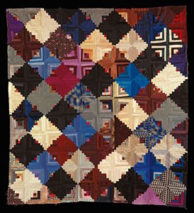Log Cabin Quilt Top Attributed to Anna Jane Parker (Mrs. Charles E. Parker) (b. ca. 1841) Probably St. Louis, Missouri, 1875–1900 Silks, cottons Gift of Jean and Jerry Jackson, 2012.609.1