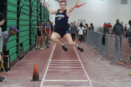 Alexis Brender A' Brandis took first place in the triple jump during the Conn Madden Relays. (file photo)
