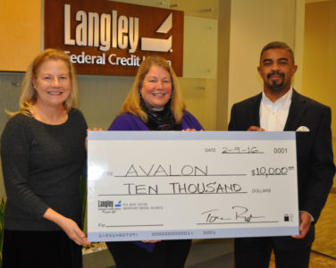 From left to right: Priscilla Caldwell, APR, Avalon Director of Development & Communications; Teresa Christin, CFRE, Avalon Executive Director and Gary Hunter, Langley AVP of Corporate Relations. (Submitted)
