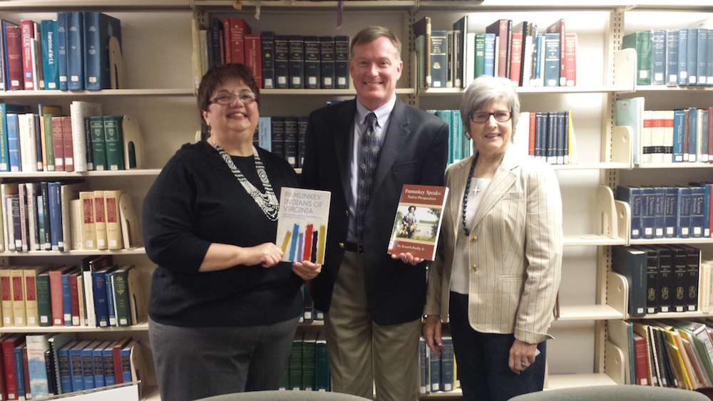 Linda Avery, President of the Yorktown Woman's Club; Kevin Smith, Library Director; Sue Gorski, Education Chair. (Submitted)
