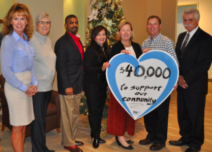 EDMARC Executive Director Debbie Stitzer-Brame, LINK Executive Director Lynne Finding, Langley AVP Corporate Relations Gary Hunter, Langley for Families Foundation President Marilyn Kuhn, Hospice House & Support Care Executive Director Audrey Smith, Langley President/CEO Tom Ryan, & Peninsula Agency on Aging CEO William Massey.