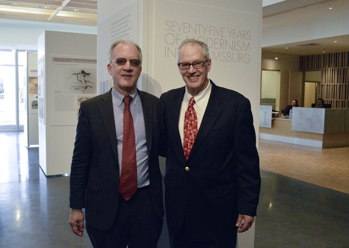 Tom Bigda-Peyton and Bill Peyton, two of Dr. Henry "Polly" Stryker's three grandchildren, attended the Stryker Center's ribbon-cutting ceremony. (Photo by Matthew Best Photography)