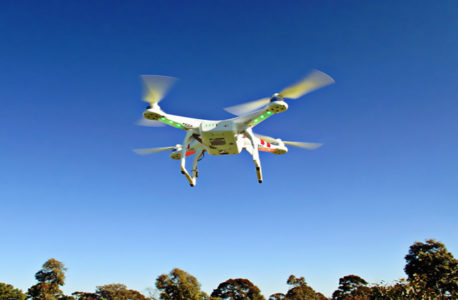 An unmanned aircraft system takes to the sky. (JCC)