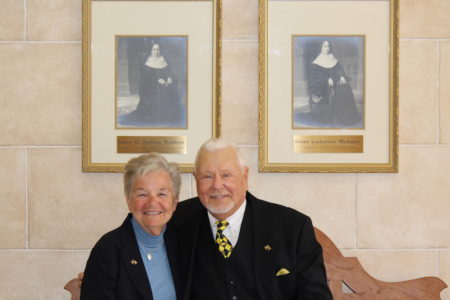 Academy President Sister Mary Jeanne Oesterle and Robert J. Fiscella. (Courtesy Walsingham Academy)