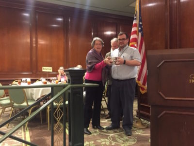 Registrar Walt Latham received the award from the Honorable Jean Jensen, former Secretary of the State Board of Elections. (Courtesy York County Electoral Board)