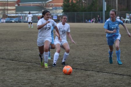 Madalynn Grounds (left) scored twice for Tabb. (file photo)