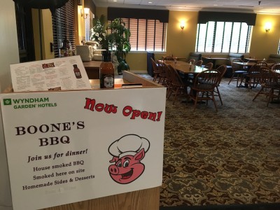 Boone's BBQ has returned with a full-service restaurant in the Wyndham Garden hotel off Route 199 near Water Country USA. (Colin Riddle/WYDaily)