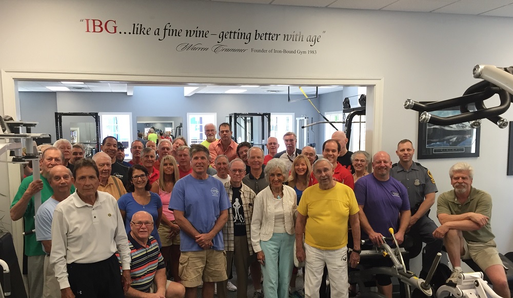 Members of Iron-Bound Gym celebrate the new memory wall. (Photo courtesy of Iron-Bound Gym)