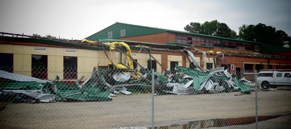 Demolition has begun at the site of the former James Blair Middle School. (Photo courtesy of WJCC Schools)