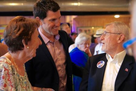 Scott Taylor (center) speaks with supporters at an event. (Photo courtesy of Scott Taylor)