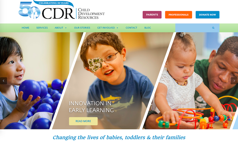 Child Development Resources' newly redesigned website. (Courtesy CDR)