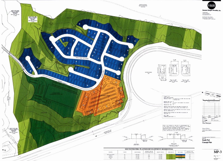 In this concept art for the Marquis development, the area in dark green represents the 14.43 acres proposed for a school. (WYDaily/Courtesy of York County)