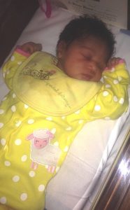 Kamriyn Santia Osborne was born while her mother and father waited to board the Jamestown-Scotland Ferry Sunday. (Courtesy VDOT)