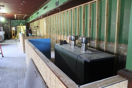 Two new bars are being constructed. On the left is a traditional bar, on the right is a smaller bar that will also serve bourbon. (Ty Hodges/WYDaily)