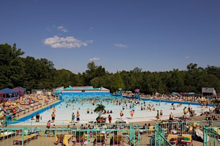 Guests can catch a wave of fun in Surfer’s Bay, Water Country USA’s giant wave pool. ©2016 SeaWorld Parks & Entertainment, Inc. All Rights Reserved.