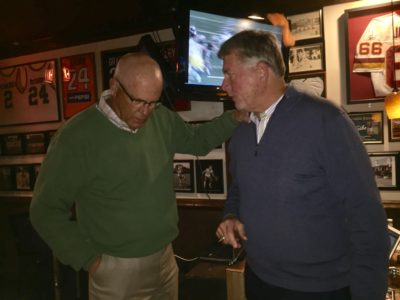 Coach Jimmye Laycock and Brian Wolf reminisce about the last time they saw one another.