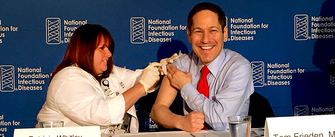 CDC Director Tom Frieden received his annual flu shot. (Courtesy CDC.)