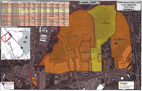 A map of the KingsLand USA property. (Courtesy Virginia Business Ready Site Program site characterization, as completed by York and James City Counties and acquired via a FOIA request.)
