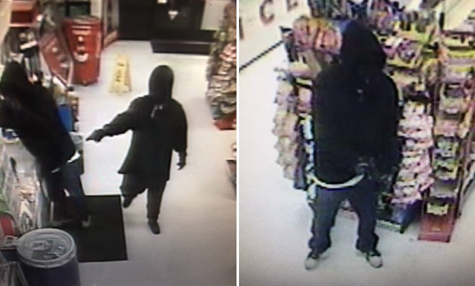 The two suspects entered Rip’s Food Store located in Yorktown, displayed firearms and demanded money, police say. (Courtesy YPSO)