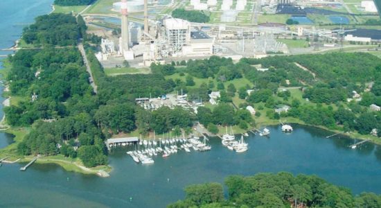 Following an accident on a Corman Marine Construction barge on the York River Wednesday, a seriously injured patient was taken Wormley Creek Marina, pictured here. (Courtesy Google Maps)