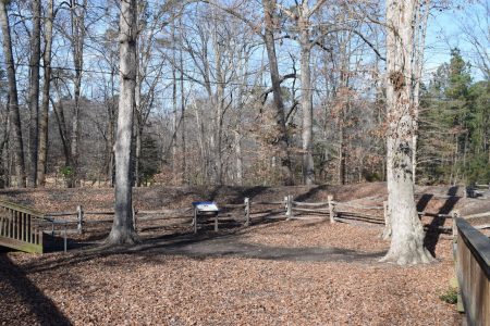 The interior of Redoubt 1 at Redoubt Park in Williamsburg, looking over the parapets. Enslaved African Americans performed much of the labor to build these forts during the Civil War. Ben Swenson / WYDaily.com