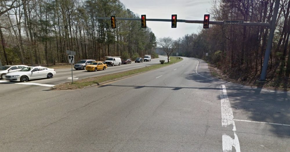 Intersection of Route 199 and Brookwood Drive. (Courtesy Google Maps)
