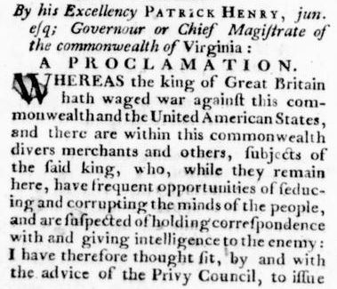 Blast from the past patrick henry hates britain