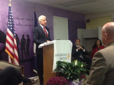 Attorney General Mark Herring announces the contribution of $1.45 million in federal aid to fight human trafficking in Hampton Roads. (Mariah Pohl/Southside Daily)