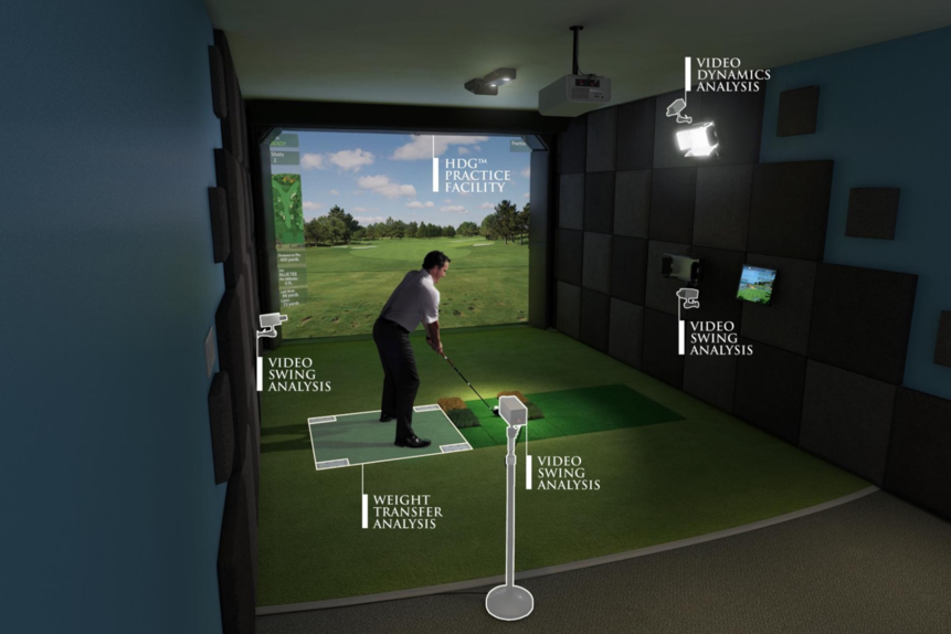 A representation of the golf simulators produced by HD Golf. (Courtesy Revolution Golf and Grille)