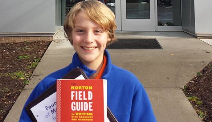 In 2017, Ronnie Littman, who passed the college entrance exam at aged ten, began taking courses at Rappahannock Community College. (WYDaily/Courtesy Denise Littman)