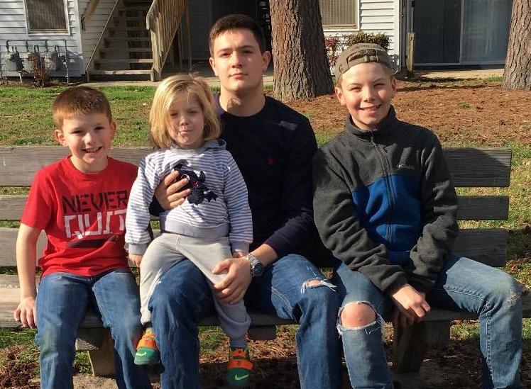 The four Douglas children, (from left to right) Romeo, Mason, Noah, David. (Courtesy Mary Jo Douglas)