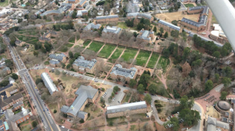 An Shen, a student in the ground school class, took this photo of campus while on a flight above Williamsburg. Although the ground school does not include a flight component, the hope is that its students will be prepared for flight training afterwards. (Courtesy An Shen)