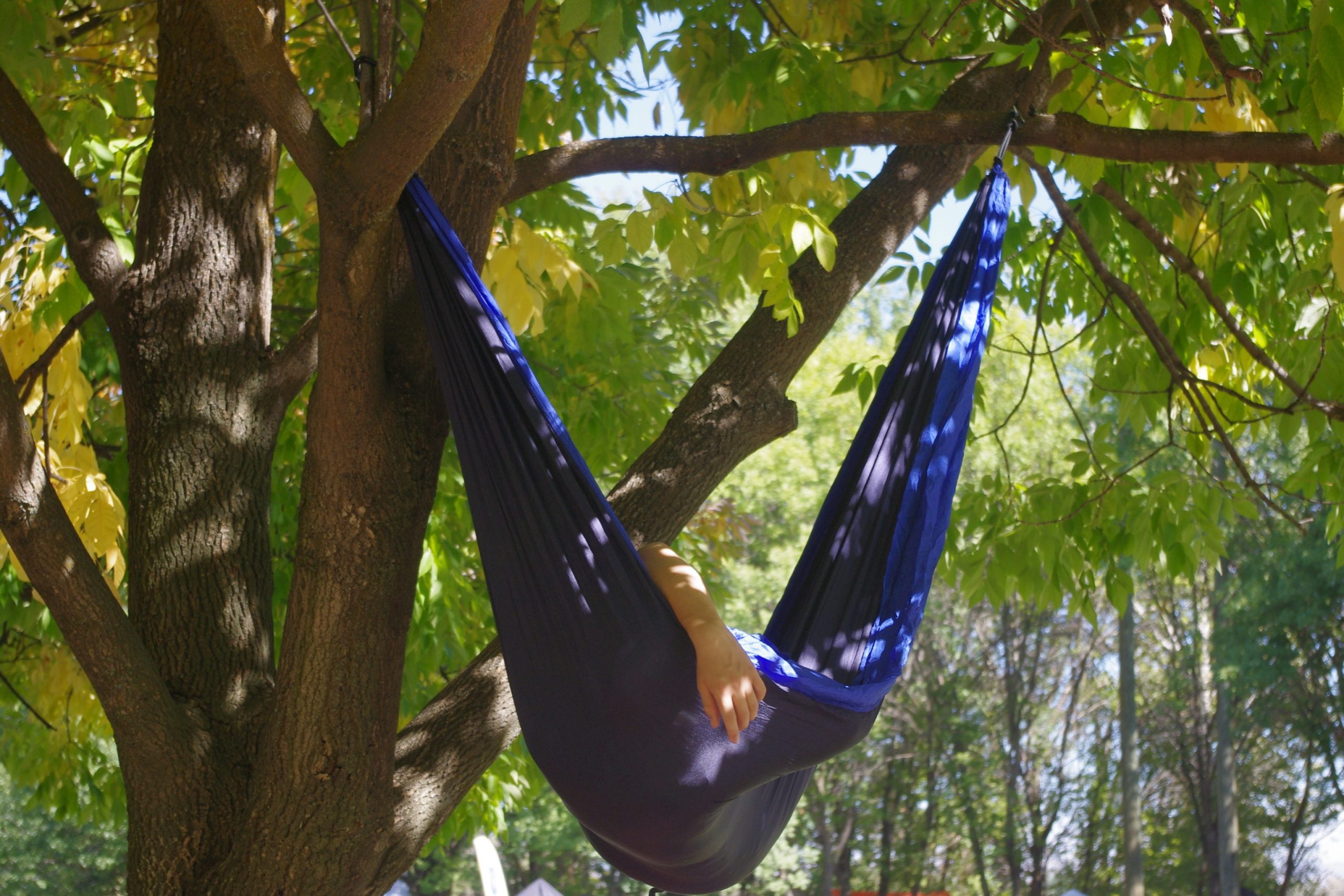 A couple eluded police Sunday after they were caught having intercourse in a camping hammock near the Yorktown Beach, police say. (file photo)