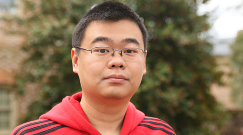 Twitter algorithm: Cheng Li was awarded the Northrop Grumman Corporation Award for his development of an algorithm that can predict political leanings of social media accounts without reading individual tweets. Li is a Ph.D. student in computer science. Photo by Stephen Salpukas
