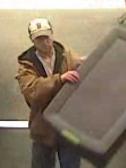 Police say a man pulled an oversized Rubbermaid storage container from a shelf in Target and filled it with Apple TVs and ROKU products. (Courtesy YPSO)