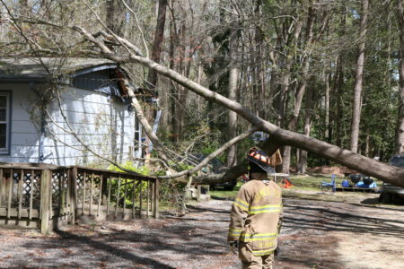 Fire crews in the Historic Triangle responded to several downed trees Thursday. (Courtesy of James City County)