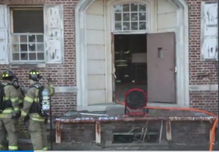 James City County fire crews responded to Eastern State Hospital Sunday, April 9 after a vacant building caught fire. (Courtesy James City County Fire Department)