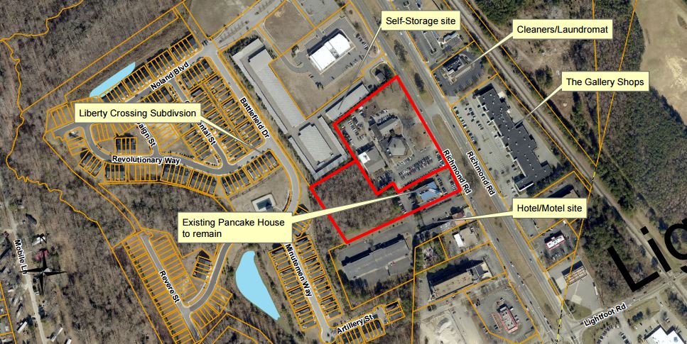 A site map included in meeting documents. (Courtesy James City County)