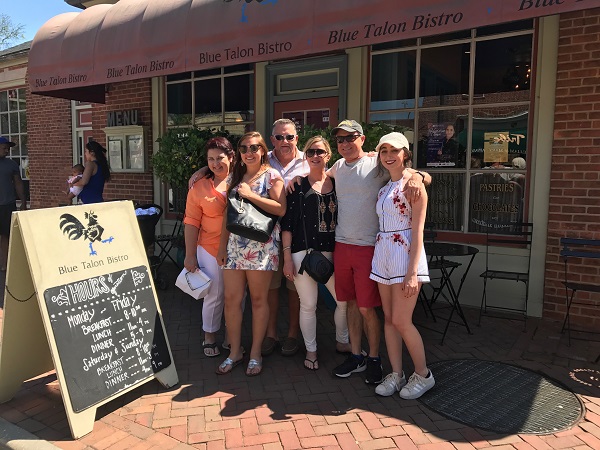 The Markham Family from Providence, NC and the Neimy Family from Charleston, SC said they'd be interested to see what the city of Williamsburg would do with the revenue from a two percent tax increase on the meals and rooms taxes, but it wouldn't stop them from visiting the Historic Triangle. (Steve Roberts, Jr./WYDaily)