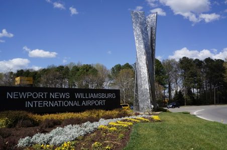 The entrance to Newport News/Williamsburg International Airport in Newport News. (WYDaily file)