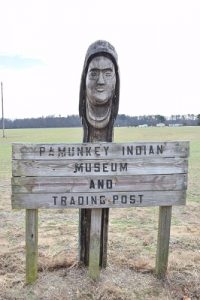 A directional sign on the Pamunkey Indian Reservation. Photo courtesy Ben Swenson