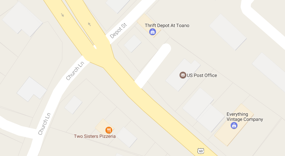 Richmond Road in Toano was closed shortly after 9 a.m. Thursday morning due to a gas leak. (Courtesy Google Maps)