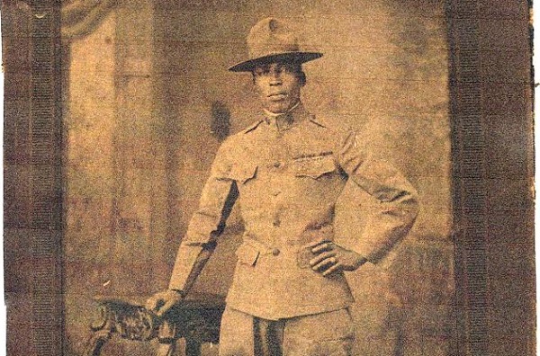 Sgt. Burrell Morris was a Buffalo Soldier, a nickname for the wholly African American 10th Cavalry Regiment based out of Leavenworth, Kansas. Courtesy Jacquelyn Roberts Gardner and Professor Maureen Elgersman Lee.
