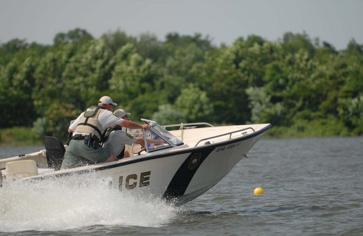 Virginia Department of Game and Inland Fisheries police officers reeled in a dozen arrests in an engagement called “Operation Pork, Peanut, Pine” during an annual boating event on the James River in Surry County Saturday. (WYDaily/ Courtesy Virginia Department of Game and Inland Fisheries)