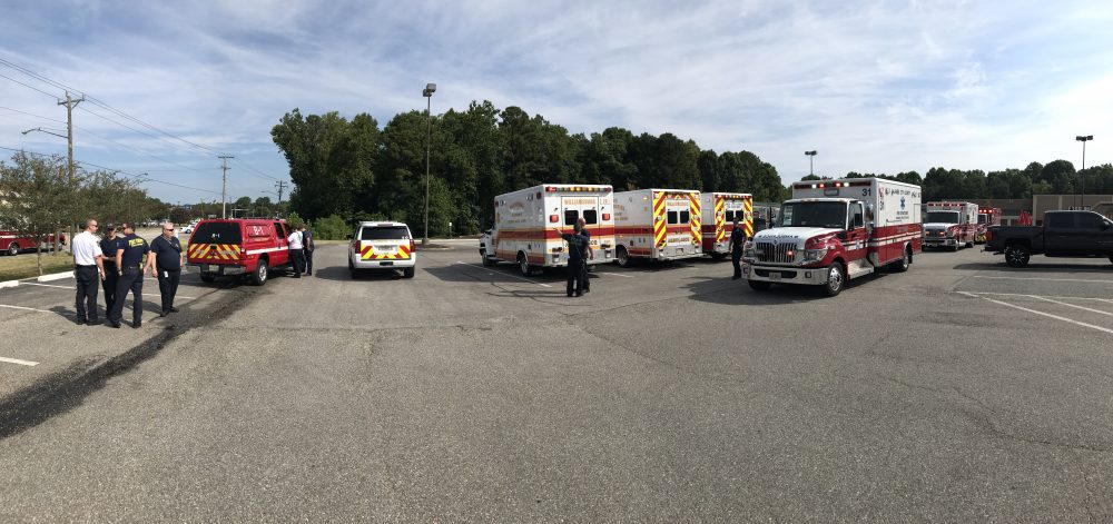 Police have barricaded a suspected active shooter inside Ebby’s Auto Painting/Collision Shop on Second Street in the York County section of Williamsburg around 10 a.m. Tuesday morning, according to Capt. Dennis Ivey of the&nbsp;York-Poquoson Sheriff's Office. (Steve Roberts, Jr./WYDaily)