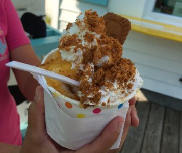 On hot Virginia days, SnoMania Island’s draw is its snow -- the shaved ice that goes into its signature treat, the Fruit Mania. (Courtesy SnoMania Island)