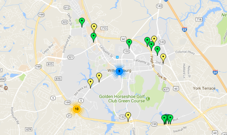 A screenshot from the DMV’s Crash Locations Map